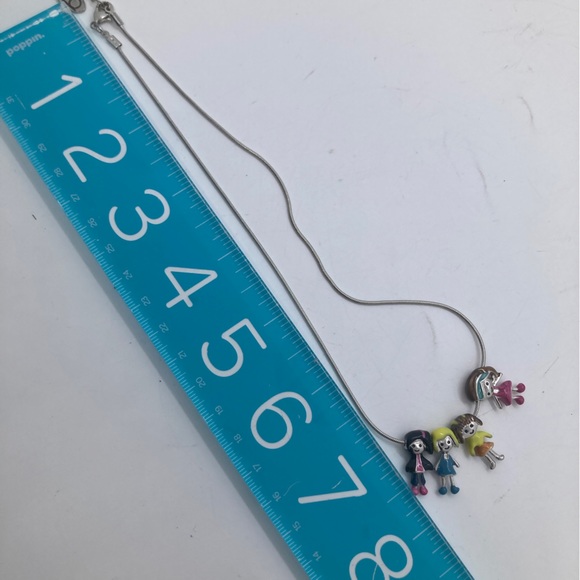 Girl Scout Brownie Friends Necklace Silver Tone 4 Pendants - Picture 4 of 4